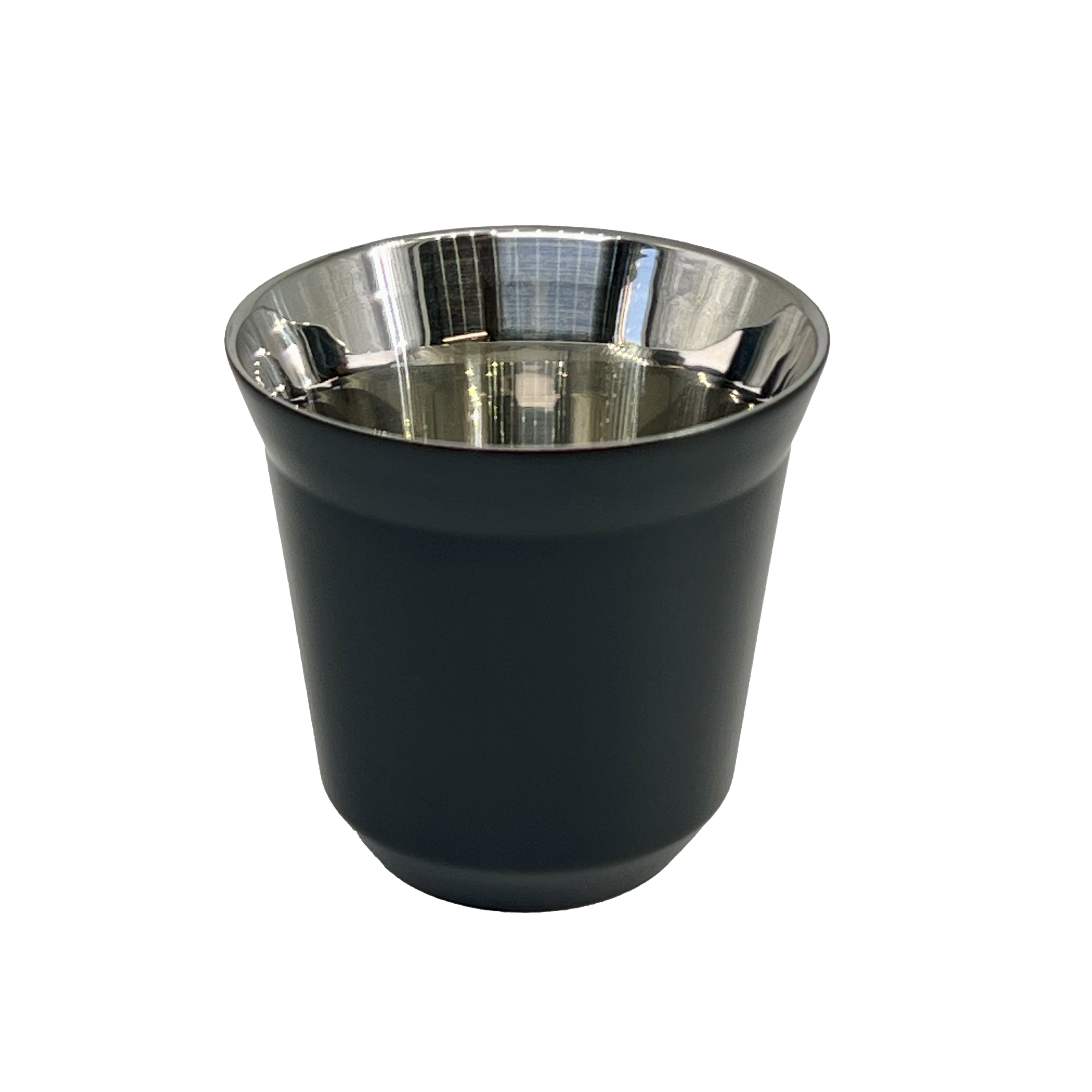 Black Engraved Single Stainless Steel Demitasse Espresso Cup 80ml - GalacticLasers
