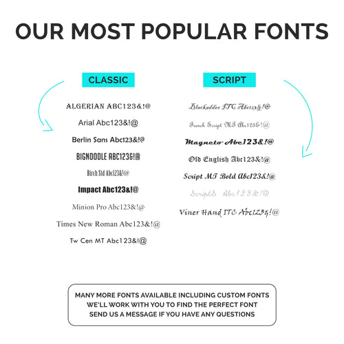 popular fonts for engraving