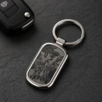 Photo Keychain, Custom Engraved Picture Keychain, Personalized Metal Keyring