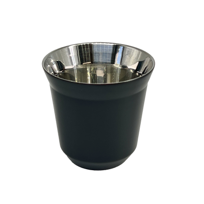 Black Engraved Single Stainless Steel Demitasse Espresso Cup 80ml - GalacticLasers