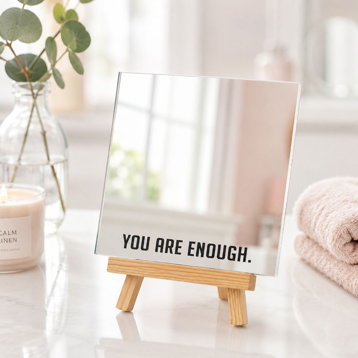 Personalized Quote Mirror with Easel