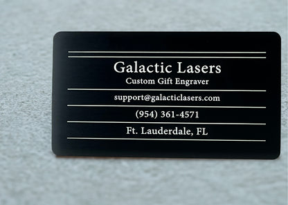 simple layout for business card. Elevate Your Brand: Luxurious Metal Business Cards 1.25mm thick black anodized aluminum - GalacticLasers