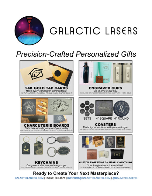 Custom laser engraving design and deposit - Galactic Lasers Fort Lauderdale FL