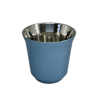 Sky Blue Engraved Single Stainless Steel Demitasse Espresso Cup 80ml - GalacticLasers