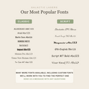 Our most popular engraving fonts, classic and script