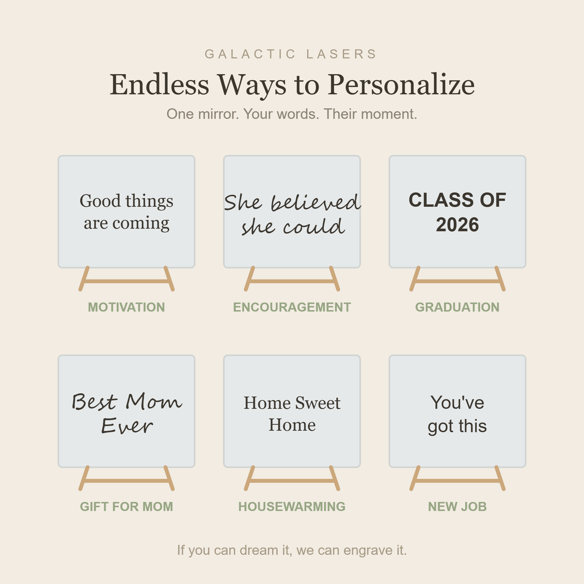 Quote examples, motivation, graduation, gift for mom, housewarming, new job