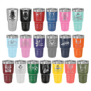 30oz engraved tumblers in 17 colors with custom business logos