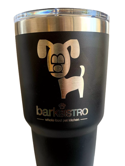 30oz Stainless Steel Tumbler with dog engraved on front