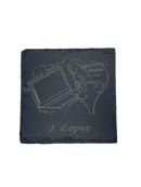 Engraved Slate Coaster with IT worker and name - GalacticLasers