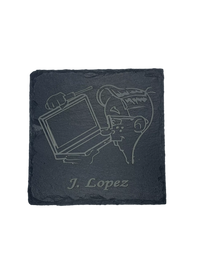 Engraved Slate Coaster with IT worker and name - GalacticLasers